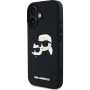 Karl Lagerfeld 3D гумен кейс с двойни глави за iPhone 16 - черен