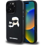 Karl Lagerfeld 3D Rubber Double Heads калъф за iPhone 16 Pro - черен