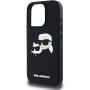 Karl Lagerfeld 3D Rubber Double Heads калъф за iPhone 16 Pro - черен