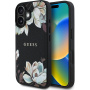 Guess Калъф Grained Magnolia Flower Pattern и MagSafe за iPhone 16 - черен