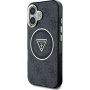 Guess Калъф IML 4G Glitter and Triangle Logo с MagSafe за iPhone 16 - сив
