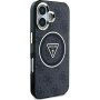 Guess Калъф IML 4G Glitter and Triangle Logo с MagSafe за iPhone 16 - сив