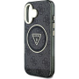 Guess Калъф IML 4G Glitter and Triangle Logo с MagSafe за iPhone 16 - сив