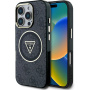 Guess Калъф IML 4G Glitter and Triangle Logo с MagSafe за iPhone 16 Pro - сив