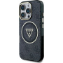Guess Калъф IML 4G Glitter and Triangle Logo с MagSafe за iPhone 16 Pro - сив