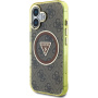 Guess Калъф IML 4G Glitter and Triangle Logo с MagSafe за iPhone 16 - кафяв