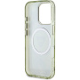 Guess Калъф IML Glitter Magnolia and Triangle Logo с MagSafe за iPhone 16 Pro - зелен