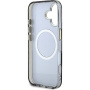 Guess Калъф IML Glitter Magnolia and Triangle Logo с MagSafe за iPhone 16 - черен