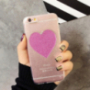 Защитен заден кейс със сърце и блестящи частици за Apple iPhone 6 Plus / 6S Plus - лилав