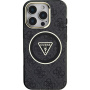 Guess Калъф IML 4G Glitter and Triangle Logo с MagSafe за iPhone 16 Pro - сив