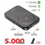Swissten безжична MagSafe powerbank със стойка и USB-C порт - 5 000 mAh - черна