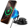 Spigen OneTap Pro 4 Магнитна стойка за кола за стъкло и табло с безжично зареждане за iPhone - черна