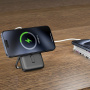 Swissten безжична MagSafe powerbank със стойка и USB-C порт - 10 000 mAh - черна