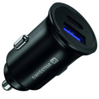 Swissten CL зарядно за кола с USB-C / USB-A портове - 36W - черно