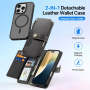 DUX DUCIS Свалящ се флип калъф Lawa 2в1 с MagSafe и портфейл за iPhone 16 Pro - Черен