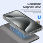 DUX DUCIS Свалящ се флип кейс Lawa 2в1 с MagSafe и портфейл за iPhone 15 Pro Max - сив