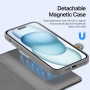 DUX DUCIS Свалящ се флип кейс Lawa 2в1 с MagSafe и портфейл за iPhone 15 - сив