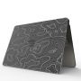 Матов прозрачен капак с абстрактен мотив за MacBook Pro 16" (A2141) - черен