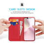 DUX DUCIS Hivo кожен флип калъф за iPhone 16e / 17e - червен