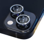 NORTHJO стъкло с кристали за защита на обектива на задната камера за iPhone 13 / 13 mini - сиво
