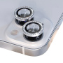NORTHJO стъкло с кристали за защита на обектива на задната камера за iPhone 13 / 13 mini - сребристо