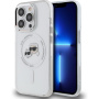 Karl Lagerfeld IML K&CH Heads Metal Frame капак с MagSafe за iPhone 15 Pro Max - прозрачен