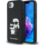 Karl Lagerfeld Saffiano Karl and Choupette калъф за iPhone 16e / 17e - черен