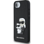 Karl Lagerfeld Saffiano Karl and Choupette калъф за iPhone 16e / 17e - черен