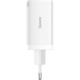 Baseus GaN5 Pro комплект за бързо зареждане с адаптер с 2x USB-C / USB-A порта и USB-C към USB-C кабел - 65W - 1 m - бял