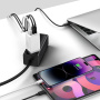 Baseus GaN5 Pro комплект за бързо зареждане с адаптер с 2x USB-C / USB-A порта и USB-C към USB-C кабел - 65W - 1 m - бял
