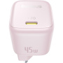 Baseus PicoGo мини бързозареждащ адаптер с USB-C порт - 45W - розов
