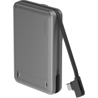 ENERGEA MagPac Pro+ безжична MagSafe powerbank с интегриран кабел USB-C и порт USB-C - 10 000 mAh - сива