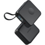 ENERGEA MagPac Mini Plus безжична MagSafe powerbank с 2x вграден кабел USB-C и порт USB-C - 10 000 mAh - черна