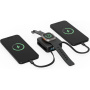 ENERGEA MagPac Mini Plus безжична MagSafe powerbank с 2x вграден кабел USB-C и порт USB-C - 10 000 mAh - черна