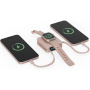 ENERGEA MagPac Mini Plus безжична MagSafe powerbank с 2x вграден кабел USB-C и порт USB-C - 10 000 mAh - розов