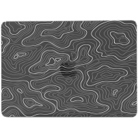 Матов прозрачен капак с абстрактен мотив за MacBook Air 11" (A1370 / A1465) - черен
