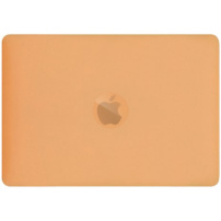 Матов прозрачен калъф със сгъваема стойка за MacBook Pro 16" (A2485 / A2780 / A2991 / A3186 / A3403 / A3428 / A3429) - оранжев