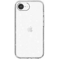 Прозрачен калъф с блясък за iPhone 16e / 17e - сребрист