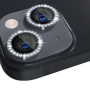 NORTHJO стъкло с кристали за защита на лещите на задната камера за iPhone 14 / 14 Plus - сиво