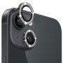 NORTHJO стъкло с кристали за защита на обектива на задната камера за iPhone 13 / 13 mini - сиво