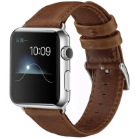 CRAZY HORSE Каишка от PU кожа за Apple Часовник 42mm / 41mm / 40mm / 38mm - кафяв