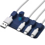 Залепващ се органайзер за кабели с магнити - тъмносин