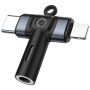 2в1 аудио адаптер - 3,5 мм жак към USB-C / Lightning - сив