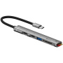 5в1 адаптер USB-C / 2x USB-C / USB-A / плейър SD и TF за iPhone / iPad / MacBook - сребърен