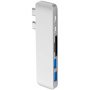 6в1 алуминиев хъб /сплитер с USB-C (Thunderbolt 3) на 2 х USB 3.0 + четец SD и TF kaрти +2 х USB-C за MacBook -сребърен