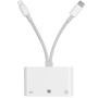 Адаптер USB-C и 8 Pin Male към USB / Ethernet RJ45 / 8 Pin Female за iPhone / iPad - бял