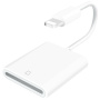 Четец на SD карти с lightning конектор за iPhone / iPad - бяла
