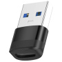 Адаптер за данни и зареждане OTG USB-A 3.0 / USB-C женски - черен