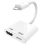 Адаптер от Lightning конектор с HDMI и Lightning female за iPhone / iPad - бяло