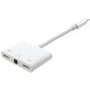 Адаптер от lightning конектор с два lightning конектори и jack 3,5 mm конектора за iPhone - бяло